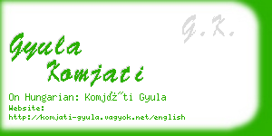 gyula komjati business card